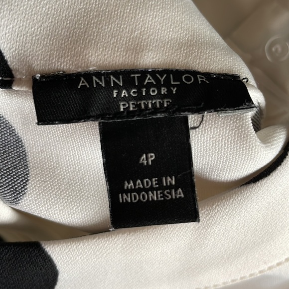 Ann Taylor Factory Black and White Polka Dot Dress - Picture 3 of 5
